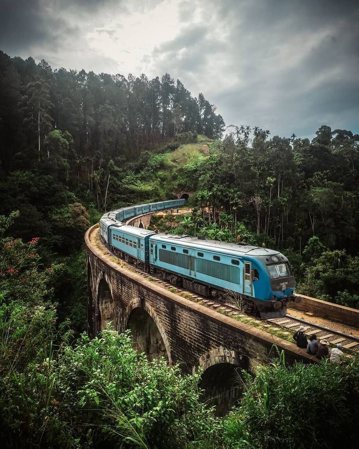 Aerial view of Sri Lanka's Nine Arch Bridge